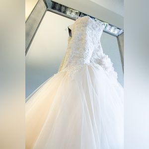 Blush pink sweet heart neckline Wedding dress